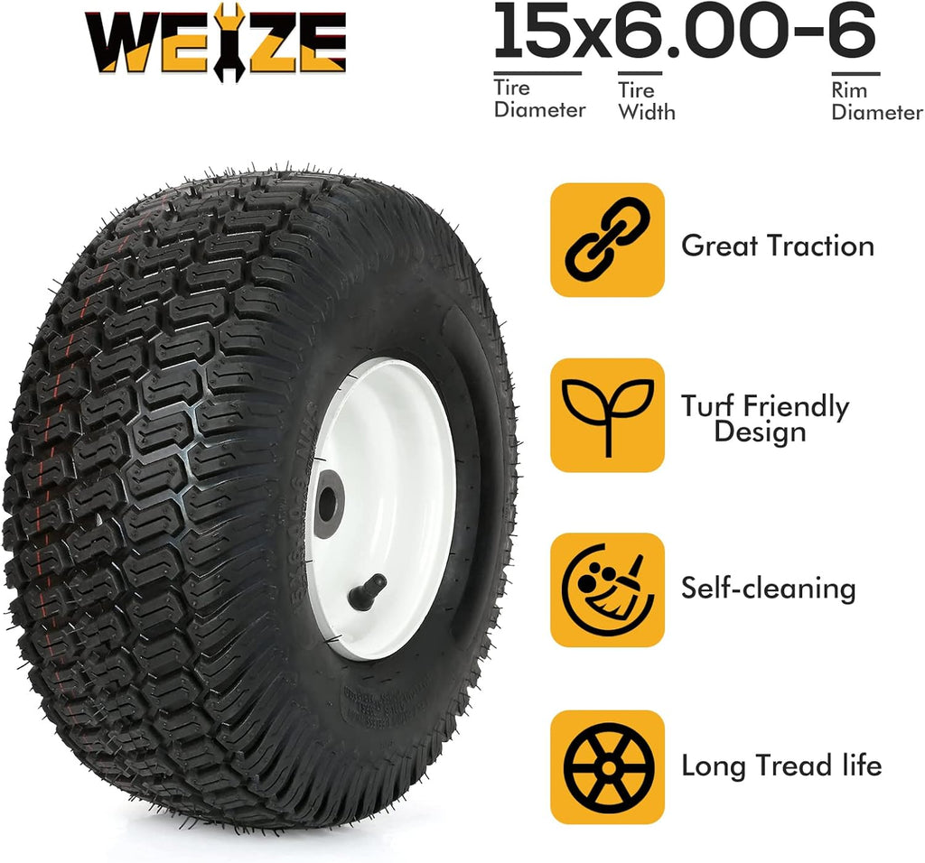 20x8.00-8 Lawn Tires with Rim, 4 Ply Tubeless, Set of 2 N7638