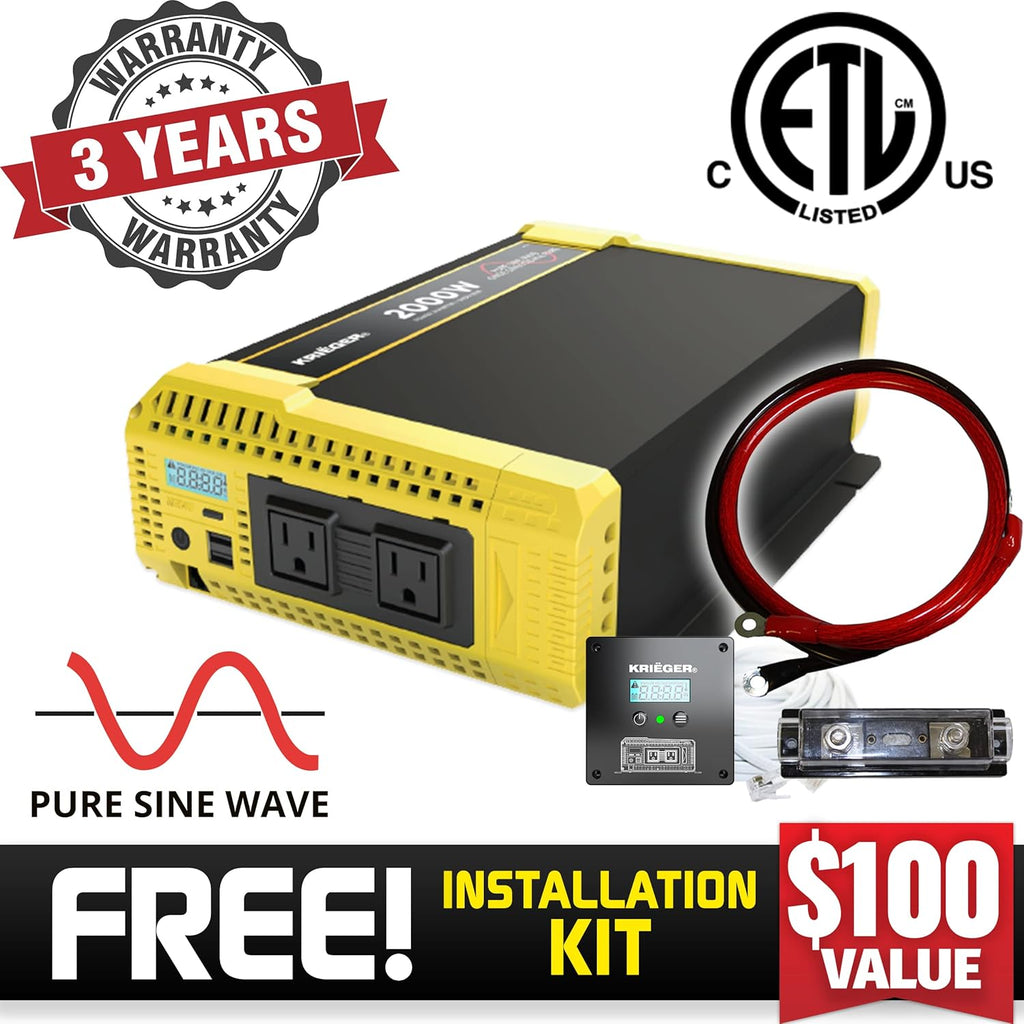 2000 Watt 12V Pure Sine Power Inverter A580669