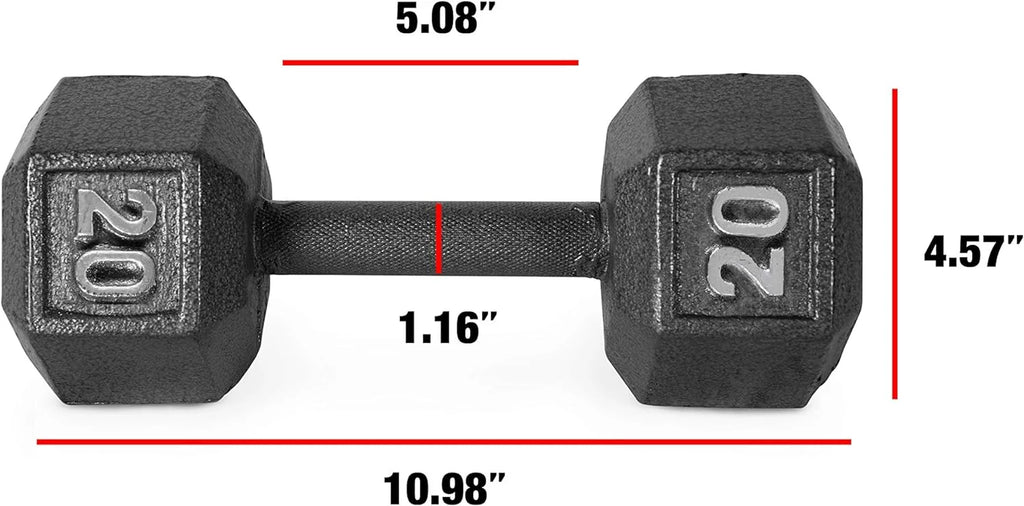 CAP CAST IRON HEX DUMBBELL, BLACK, Single H3584