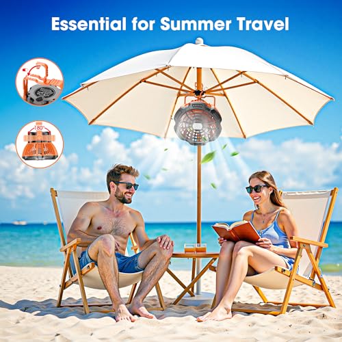 15000mAh Portable Camping Fan with Lantern J982055