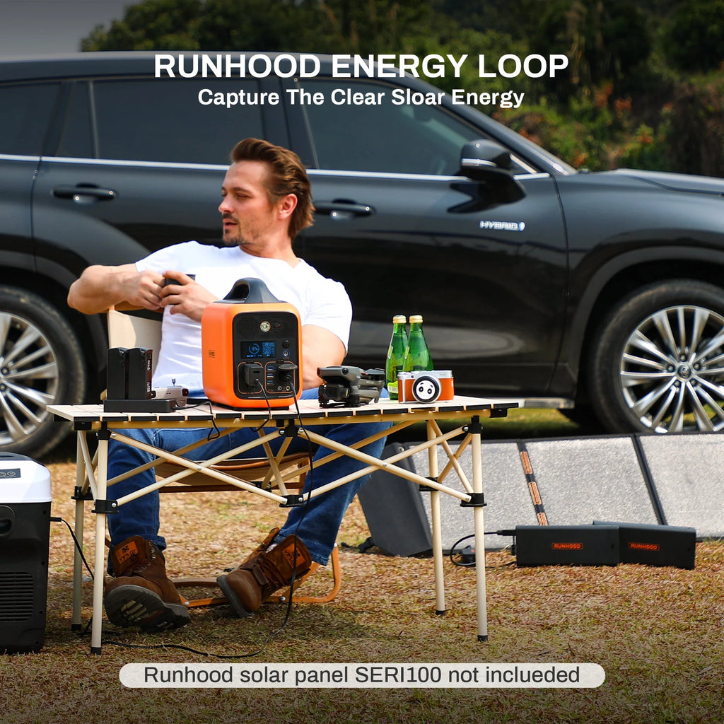 Portable Power Station 1296Wh Swappable Lithium Backup Batteries 600W AC Outlet Solar Generator R965964