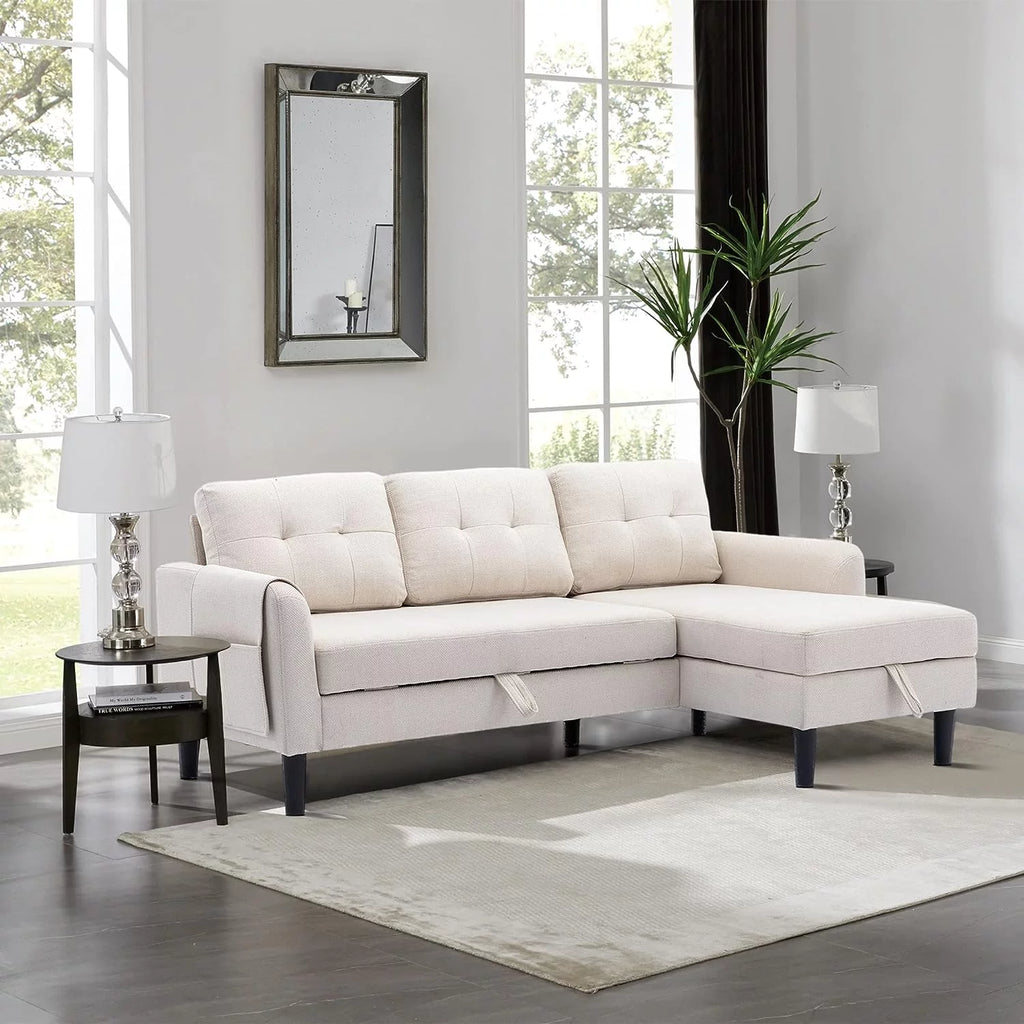 L Shaped Sectional Sofa with Storage Chaise I4408