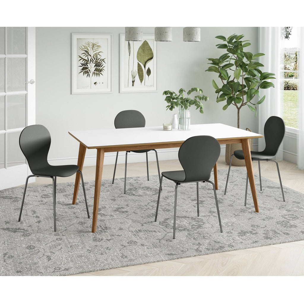 Black Mid Century Modern Dining Chair Set of 4 F5450