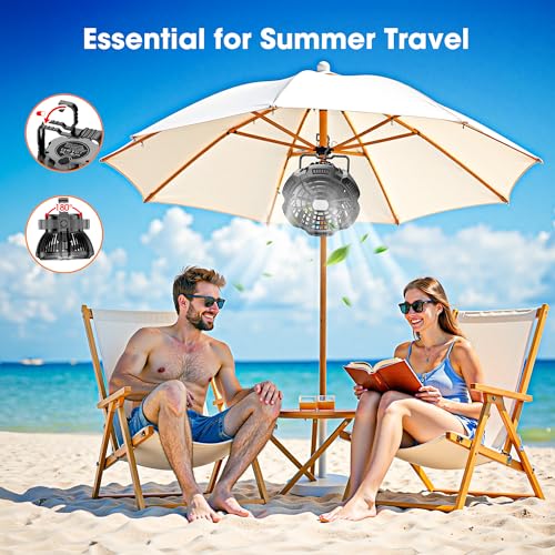 15000mAh Portable Camping Fan with Lantern J982055