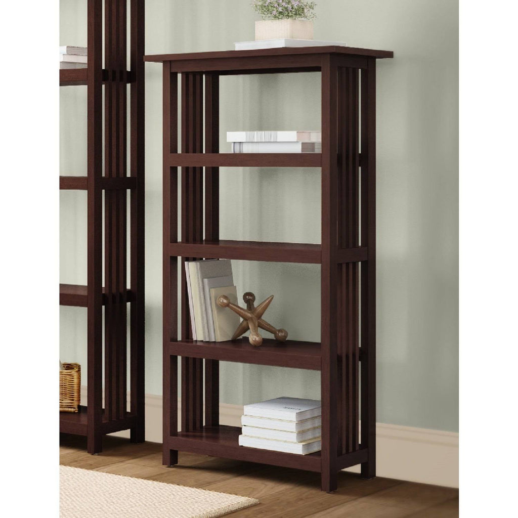 Cherry Wood 48-Inch Bookcase with 4 Shelves M15920