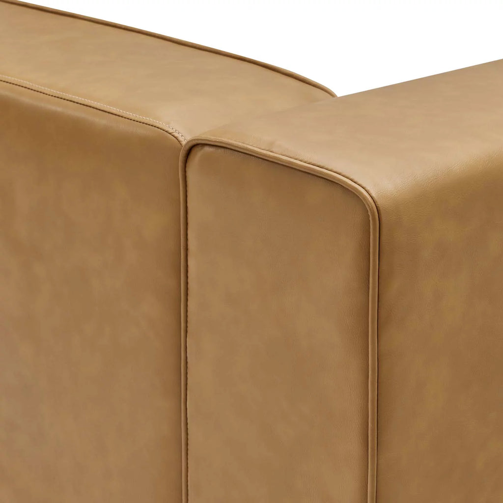 Tan Vegan Leather 7-Piece Sectional Sofa A794318