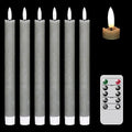 Flameless Ivory Taper Candles with Remote, Battery Operated Led 3D Wick Real Wax Pack of 6 I7998