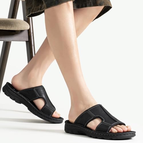 Leather Slip On Sandals L7433