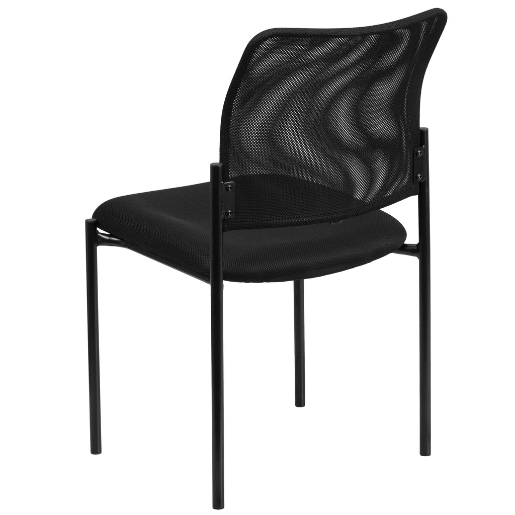 Black Mesh Stackable Steel Side Chair O418