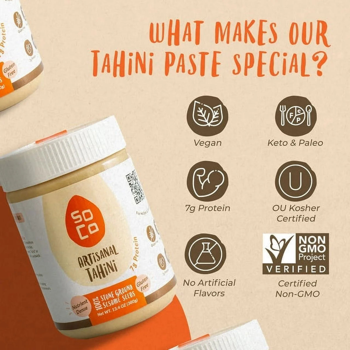 Tahini Paste, 13.4 oz, Pack of 2 F2738