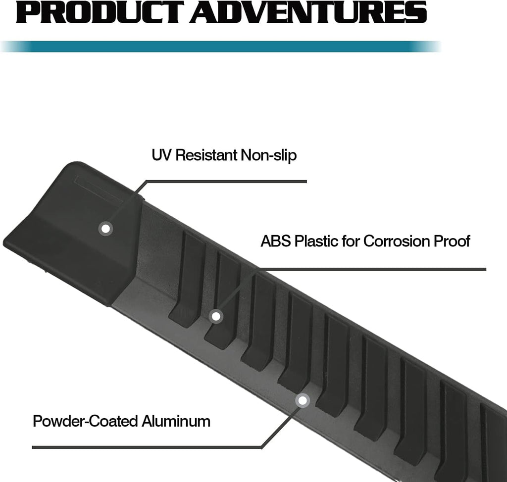 Aluminum Side Steps Nerf Bars with Step Pad 2Pcs V732