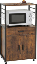 Rolling Kitchen Island Cart with Drawer, Cabinet and Open Shelf O35370