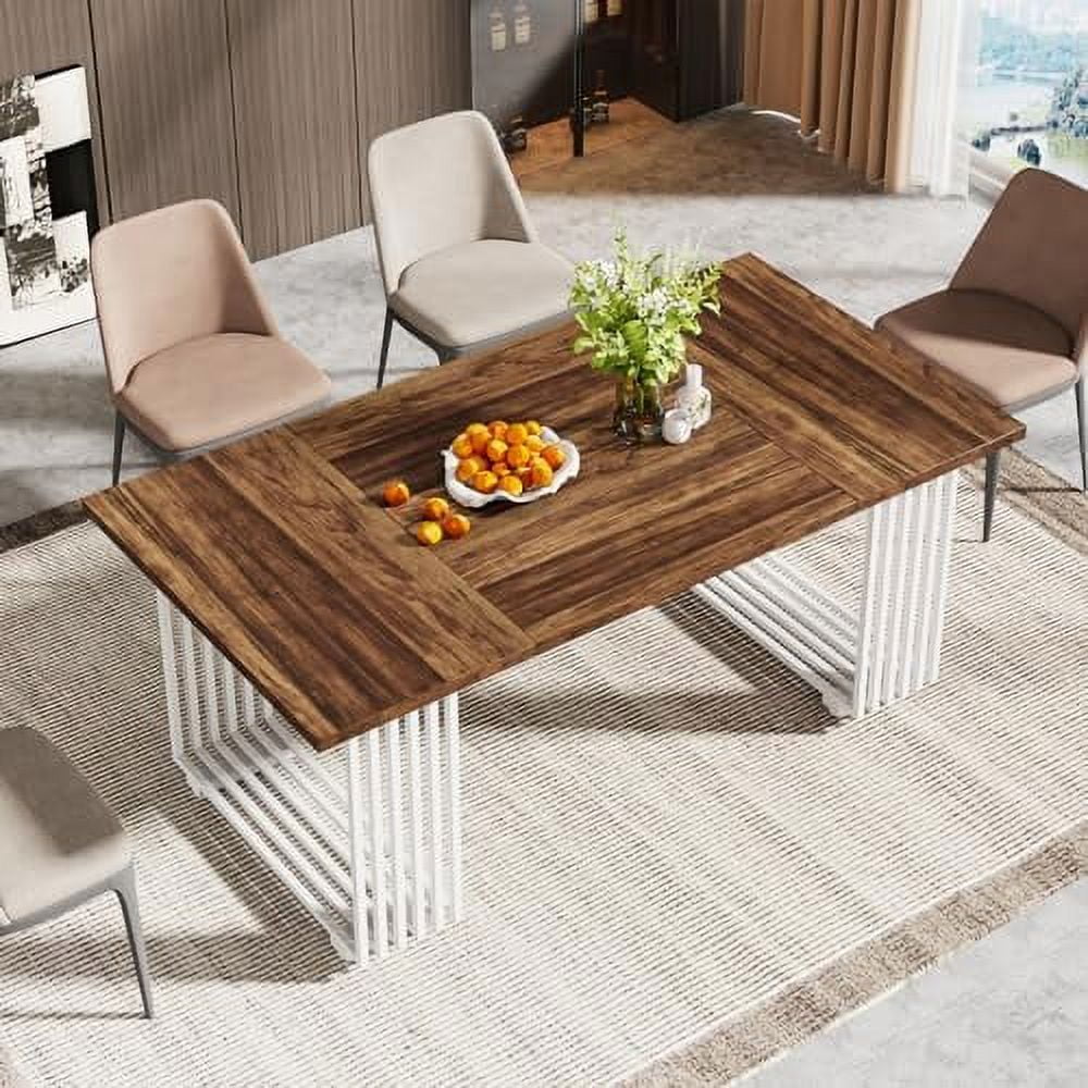 White 70.8 Inch Dining Table with Gold Metal Legs X56780