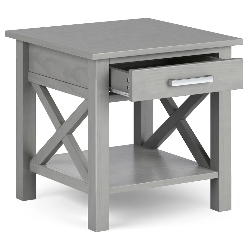Fog Gray Square End Side Table S459