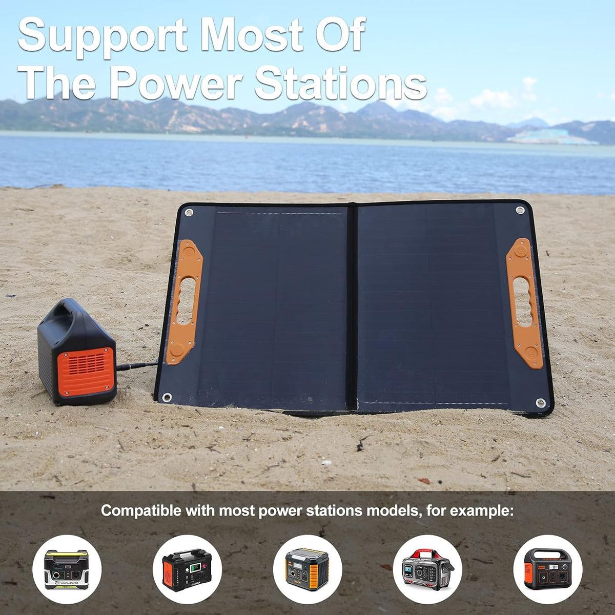 60W Foldable Monocrystalline Solar Panel with Adjustable Kickstand and 3 USB T111