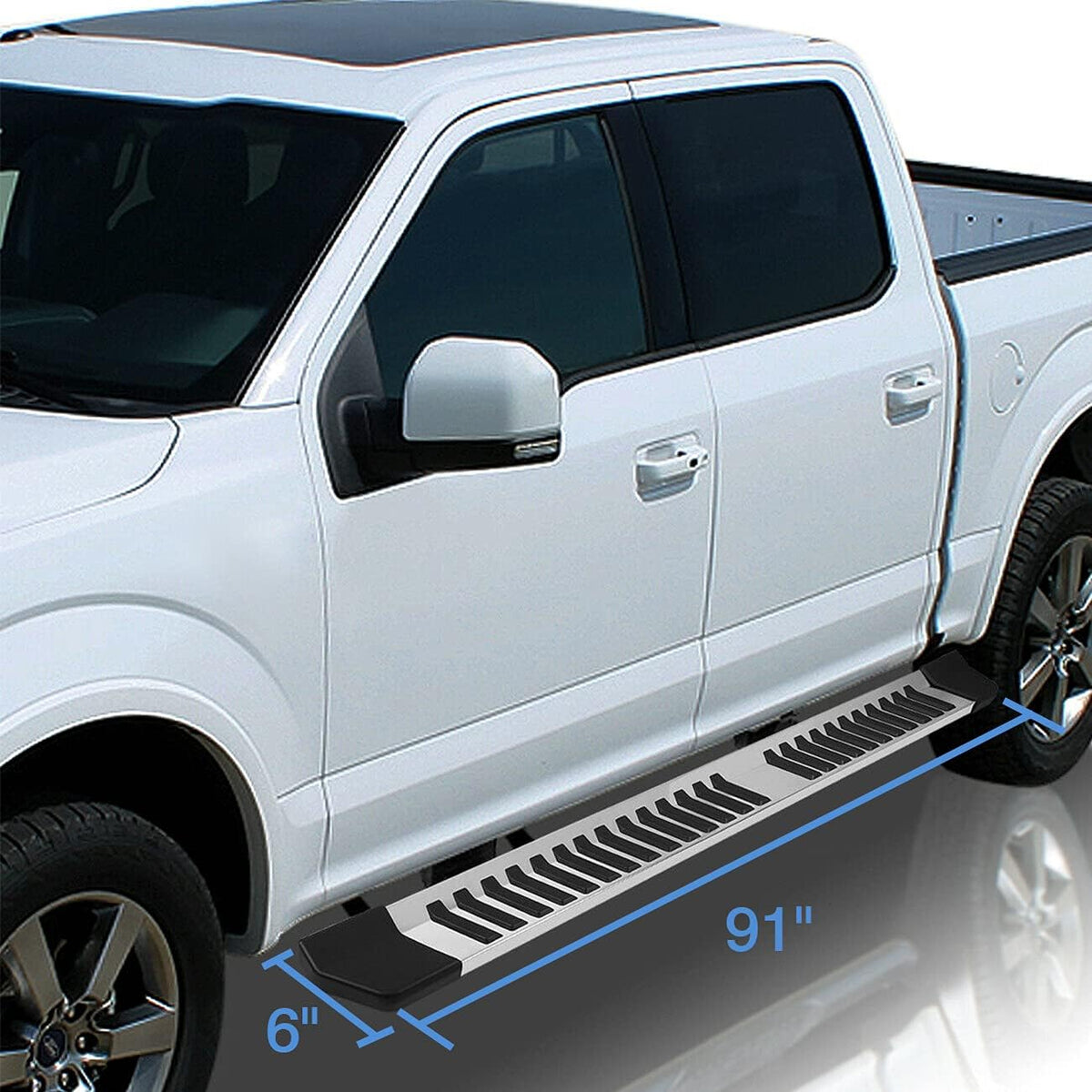 Aluminum Side Steps Nerf Bars with Step Pad 2Pcs V732