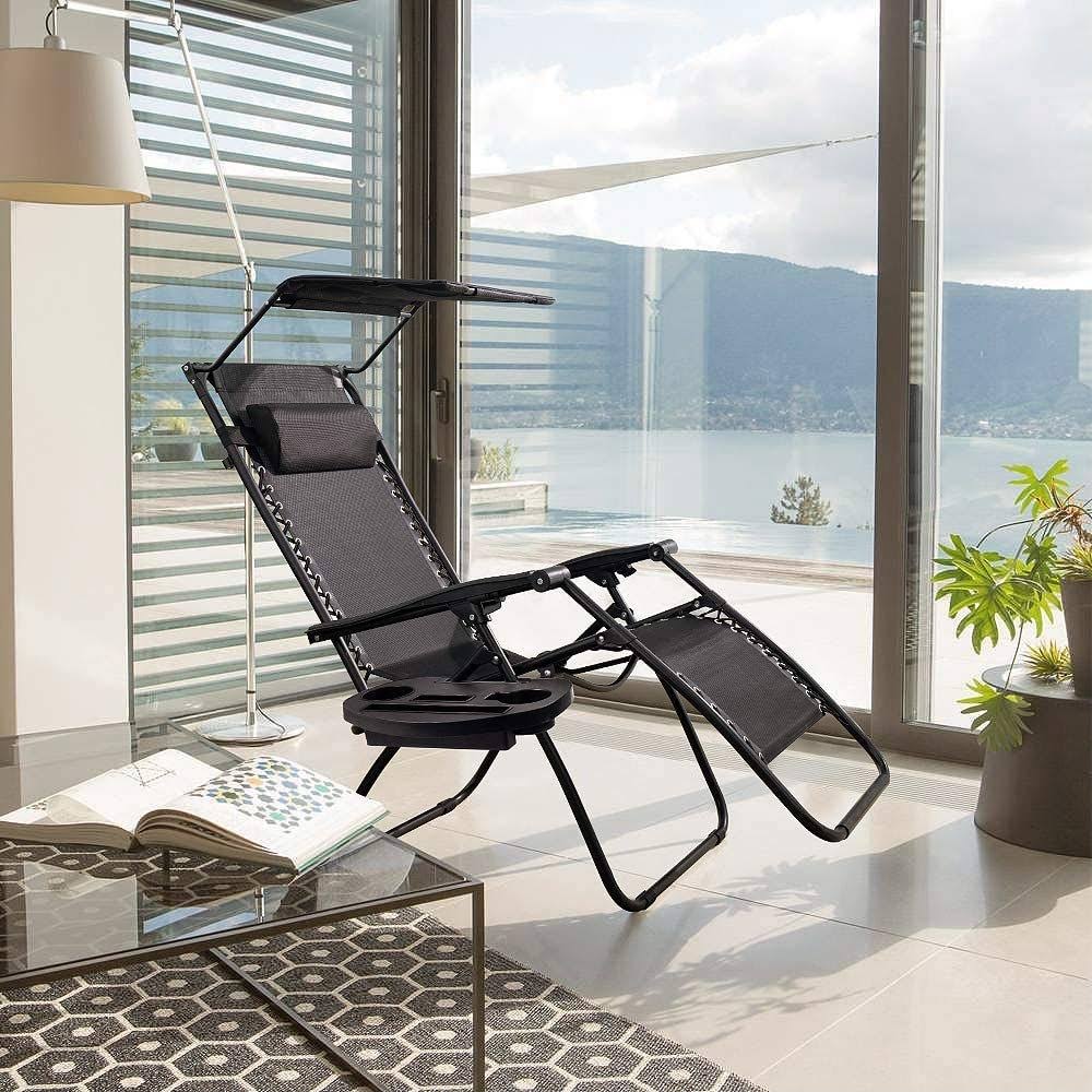 Zero Gravity Chair with Canopy and Cup Holder S782
