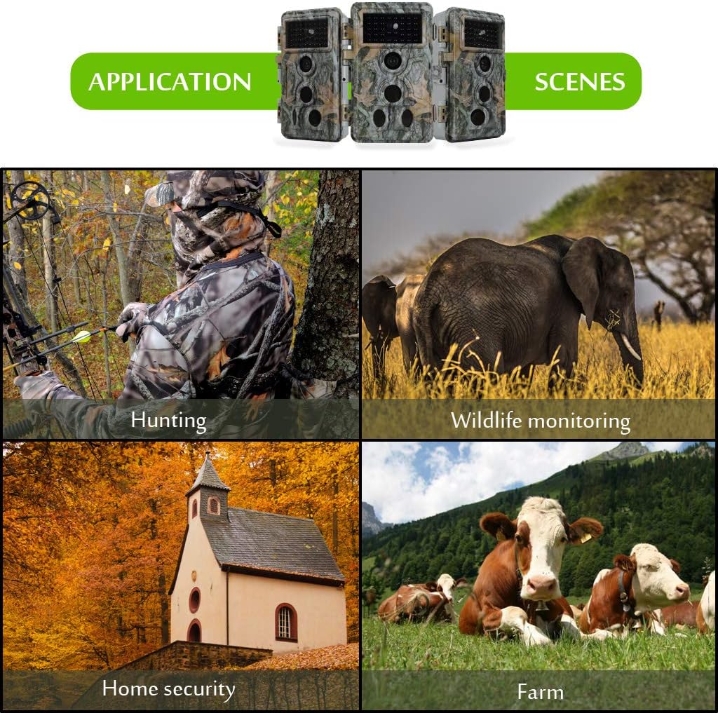 20MP 1080P Night Vision Motion Detection IP66 Waterproof Trail & Hunting Camera Pack of 2 P92139