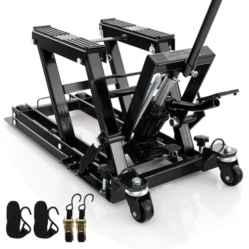 1500 LBS Hydraulic Motorcycle Lift with Footplates G8179