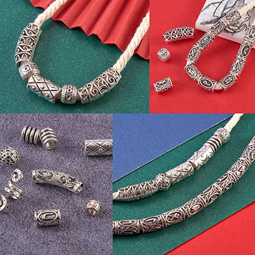 326 Pieces Viking Beard Beads Alloy Hair Tube Loose Beads A7081