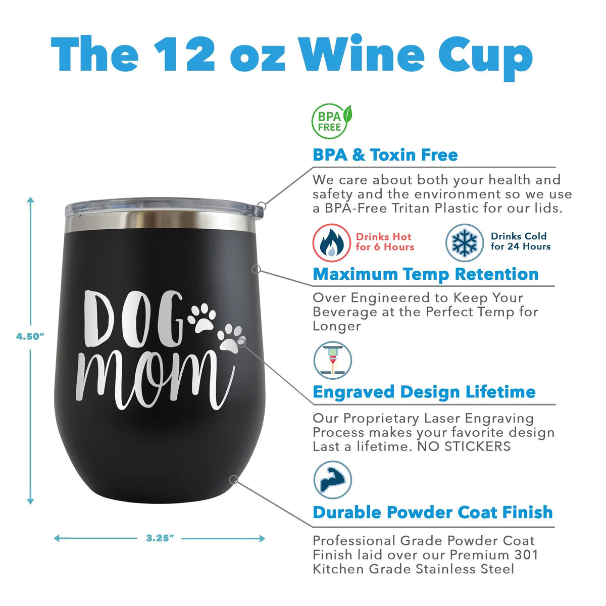 Engraved 12 oz Red Wine Cup O6711