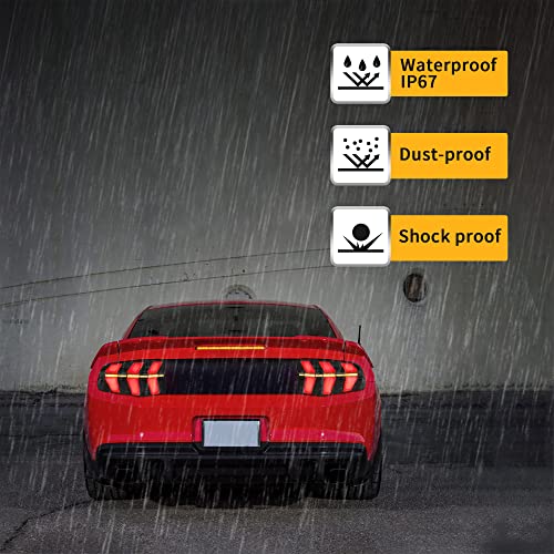 LED Tail Lights with Amber Red Turn Signal Smoke Lens J9713