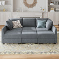 Bluish Grey Modular Sleeper Sofa Bed with Storage B44223