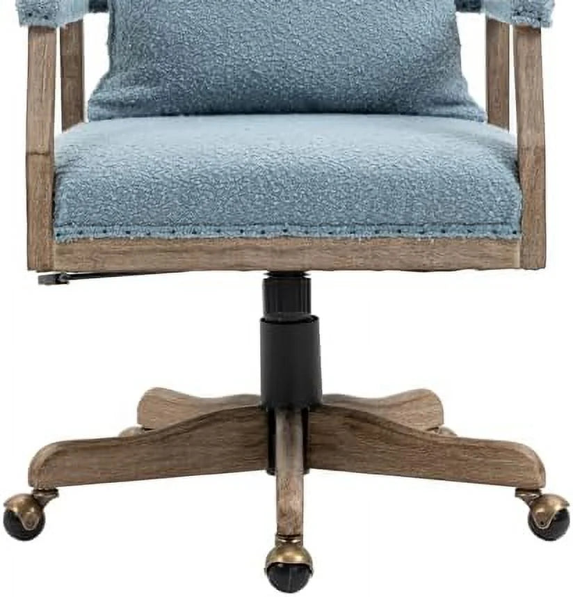 Boucle Office Desk Chair with Wheels Height Adjustable Swivel Y82358