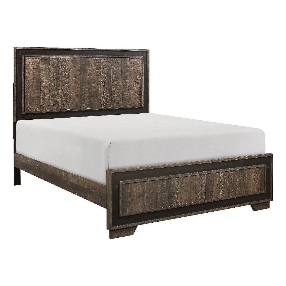 Queen Bed in Rustic Mahogany and Dark Ebony A215