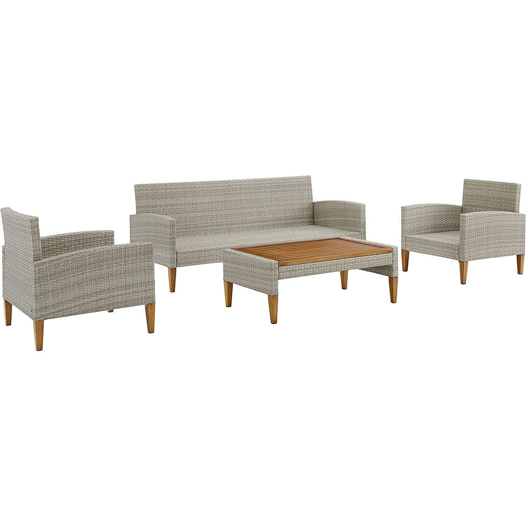 Gray 4Pc Sofa Set with Coffee Table and 2 Armchairs U558