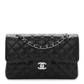 Quilted Small Double Flap Black R451064