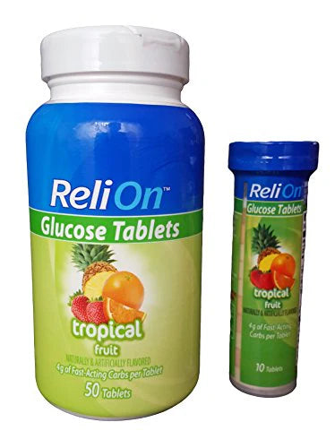 Glucose 50 Tablets with On-The-Go Tube 10 Tablets Tropical Fruit G635