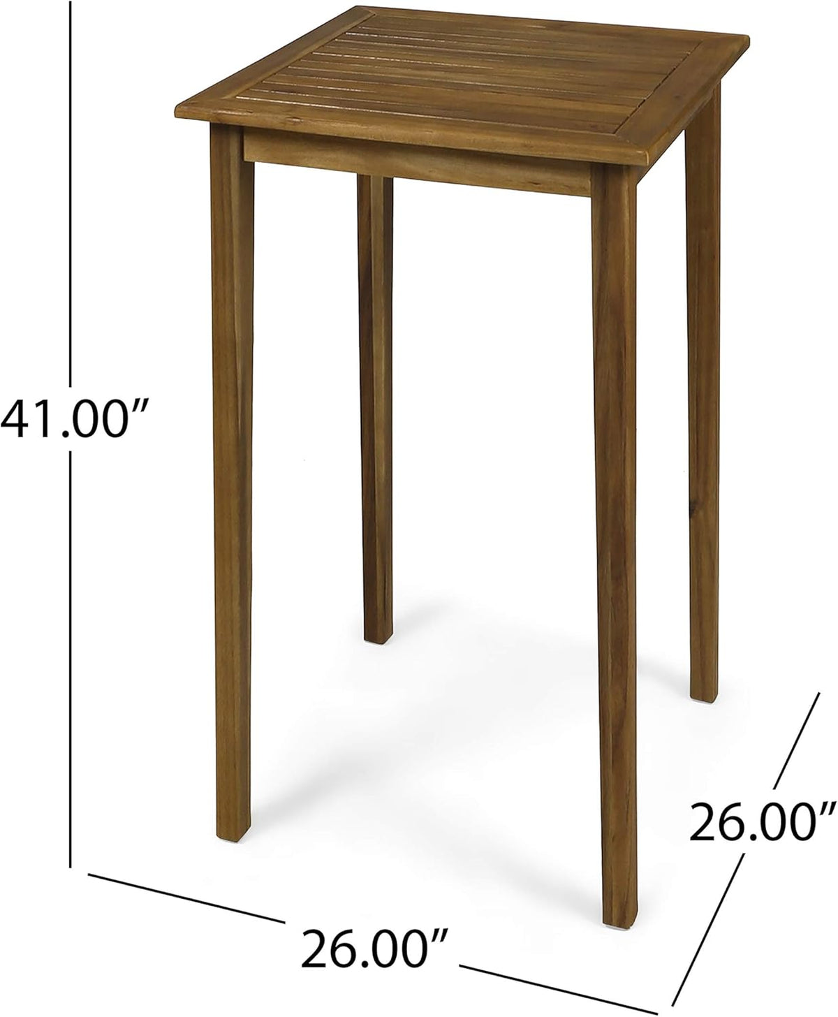 Acacia Wood Square Bar Table Teak Finish S312