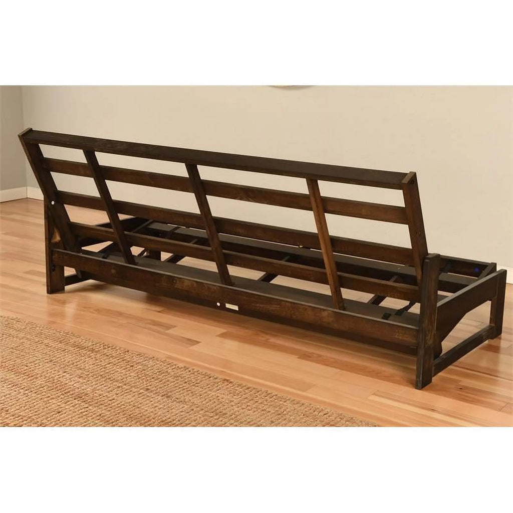 Charcoal Gray Linen Fabric Futon W104