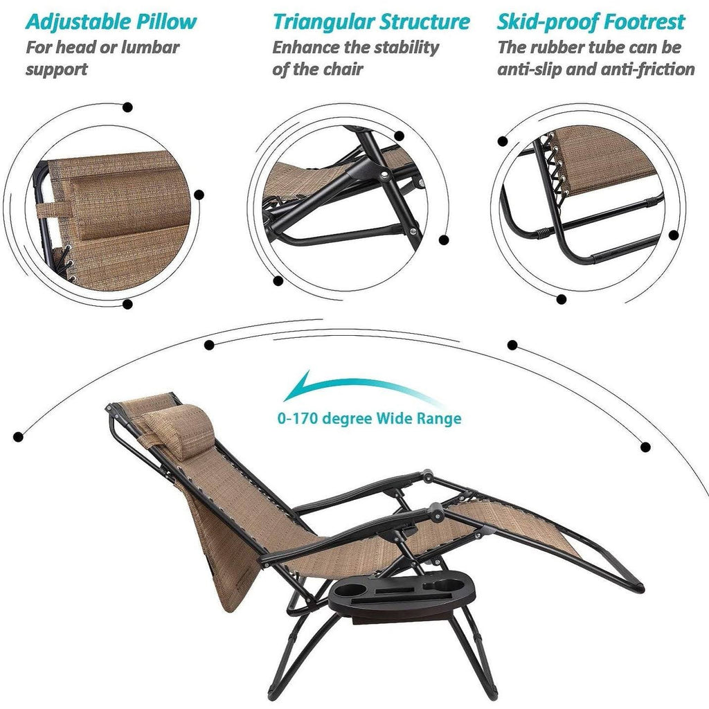 Zero Gravity Chair with Canopy and Cup Holder S782
