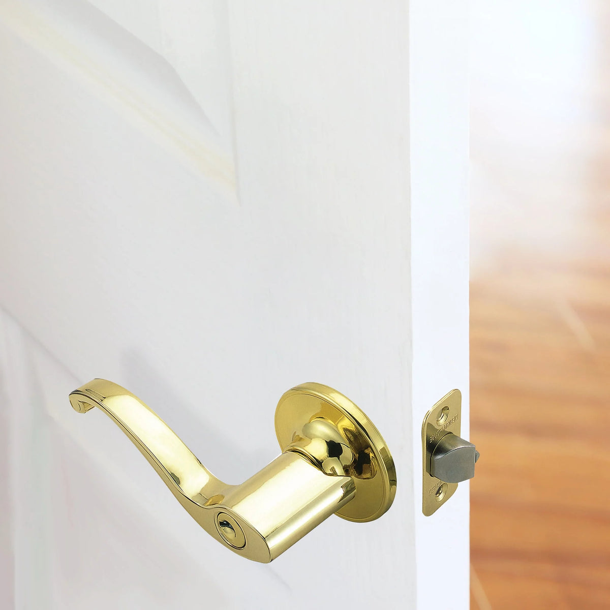 Entry Door Lever Adjustable Backset Polished Brass X424