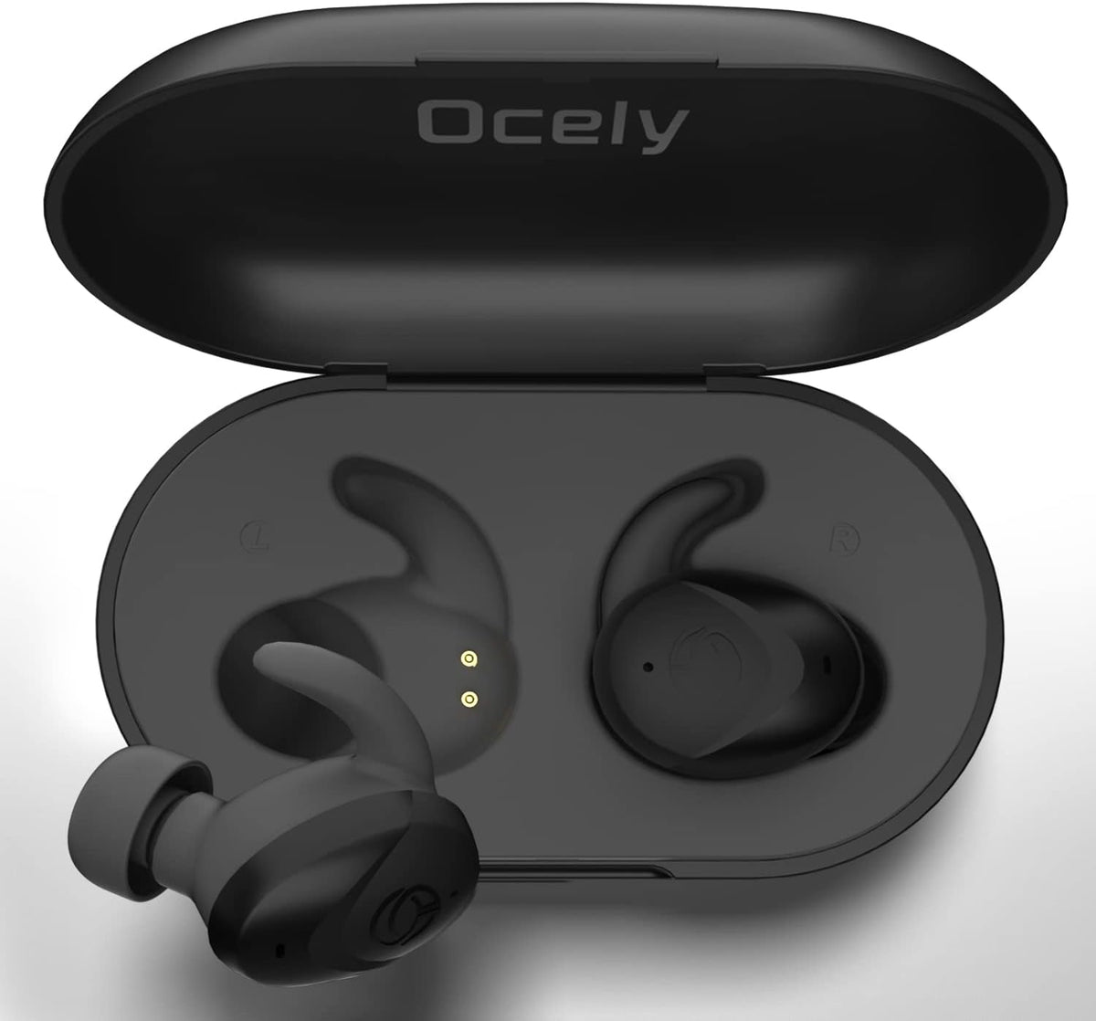 Wireless Sports Earbuds Bluetooth 5.2 IPX7 Waterproof Black Pack of 2 J49838