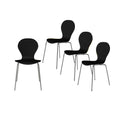 Black Mid Century Modern Dining Chair Set of 4 F5450