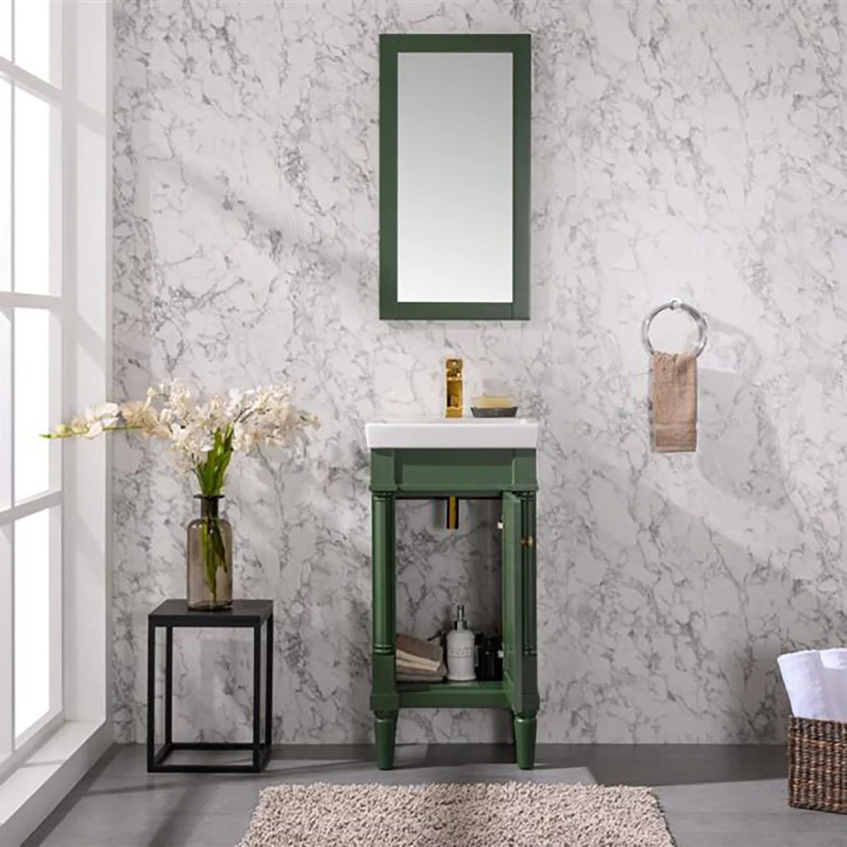 18" Green Sink Vanity M435