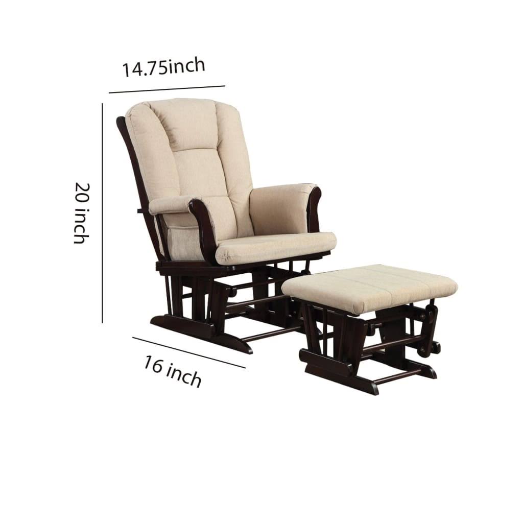 Beige Glider with Ottoman Z402