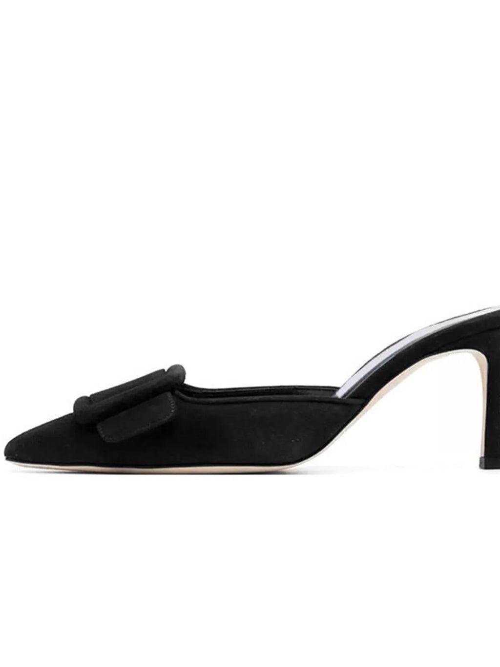 Cow Suede Belt Buckle Pointed Toe Stiletto Heel Pumps G676940