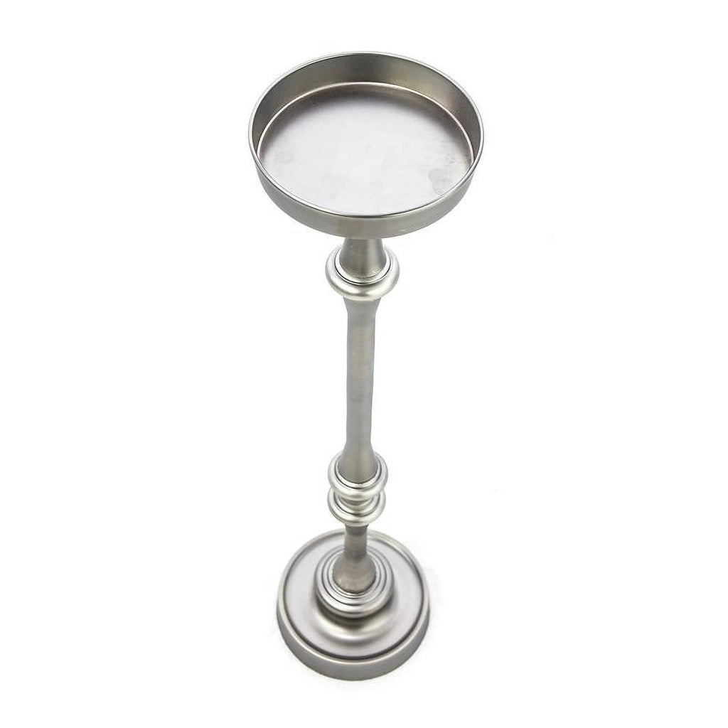Brushed Silver Iron Metal Side Table Set of 2 U7199