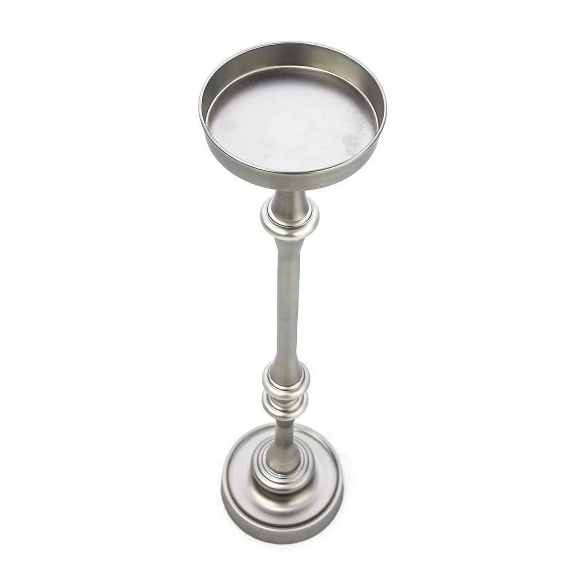 Brushed Silver Iron Metal Side Table Set of 2 U7199