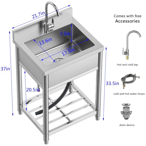 Stainless Steel Single Bowl Kitchen Sink with Faucet R221