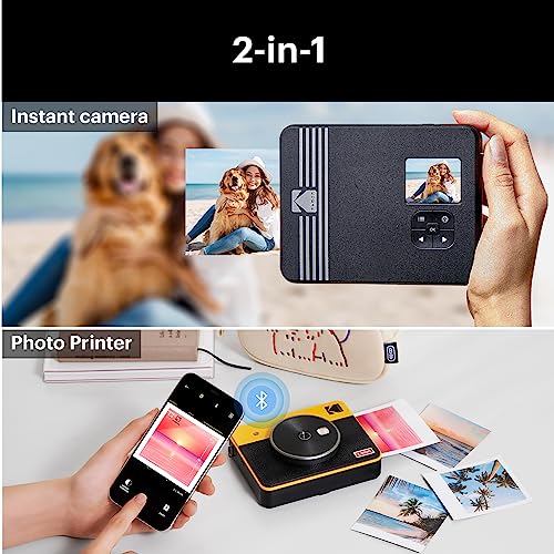 2-in-1 Instant Camera and Photo Printer 3x3 inches Yellow E591218