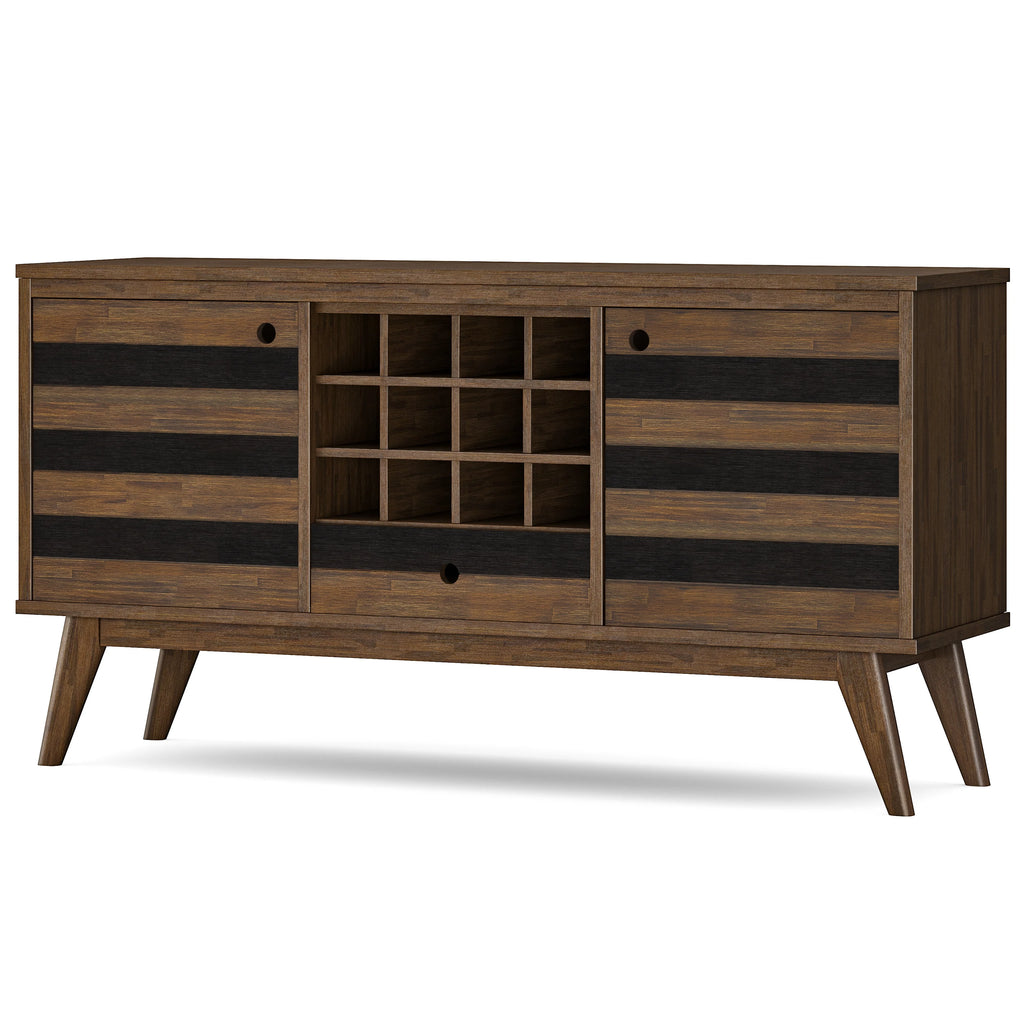 60 inch Solid Acacia Wood Sideboard with Wine Storage H6331
