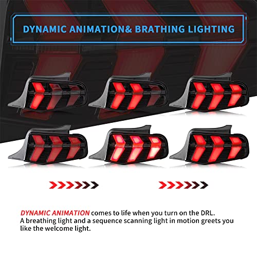 LED Tail Lights with Amber Red Turn Signal Smoke Lens J9713