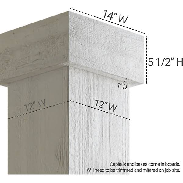 Faux Wood Non-Tapered Square Column Wrap D5070