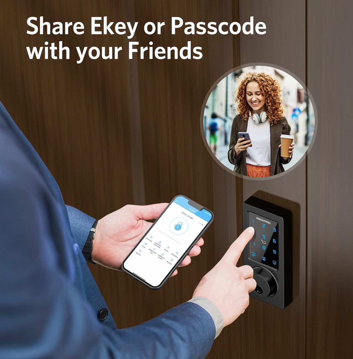 Keyless Entry Door Lock Smart Deadbolt with Bluetooth App Keypad S734