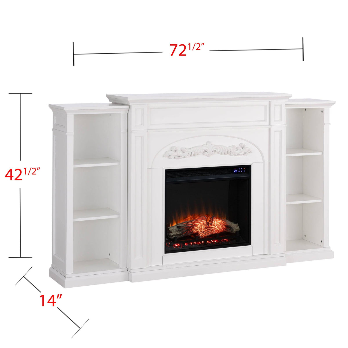 White Electric Fireplace Bookcase E624